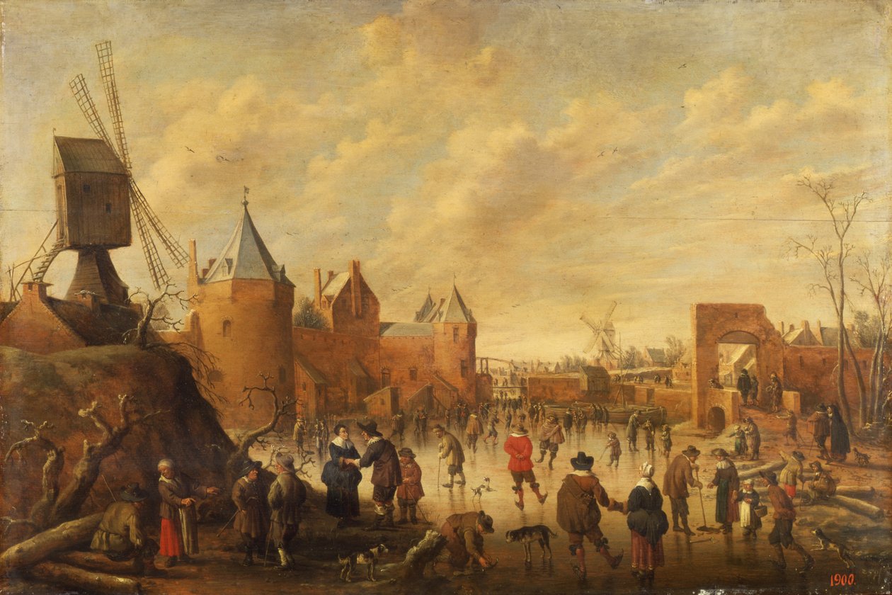 Inverno em uma cidade holandesa de Joost Cornelisz. Droochsloot