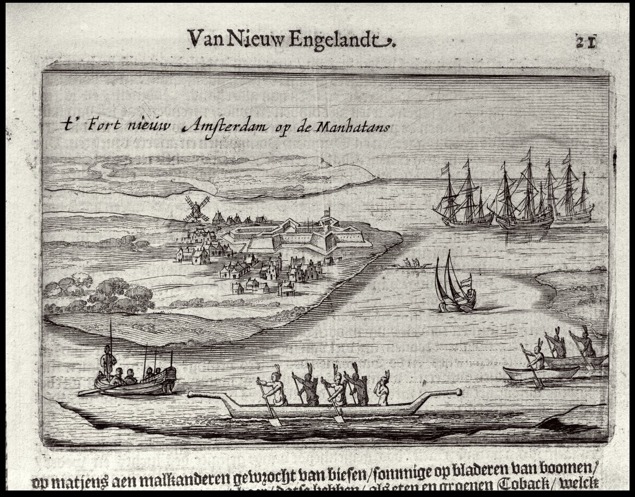 Vista de New Amsterdam, 1626-28 (gravura em cobre) de Joost Hartgers