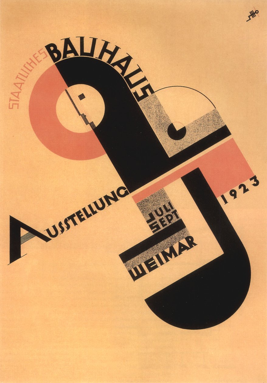 A publicidade da exposição Bauhaus em Weimar de Joost Schmidt