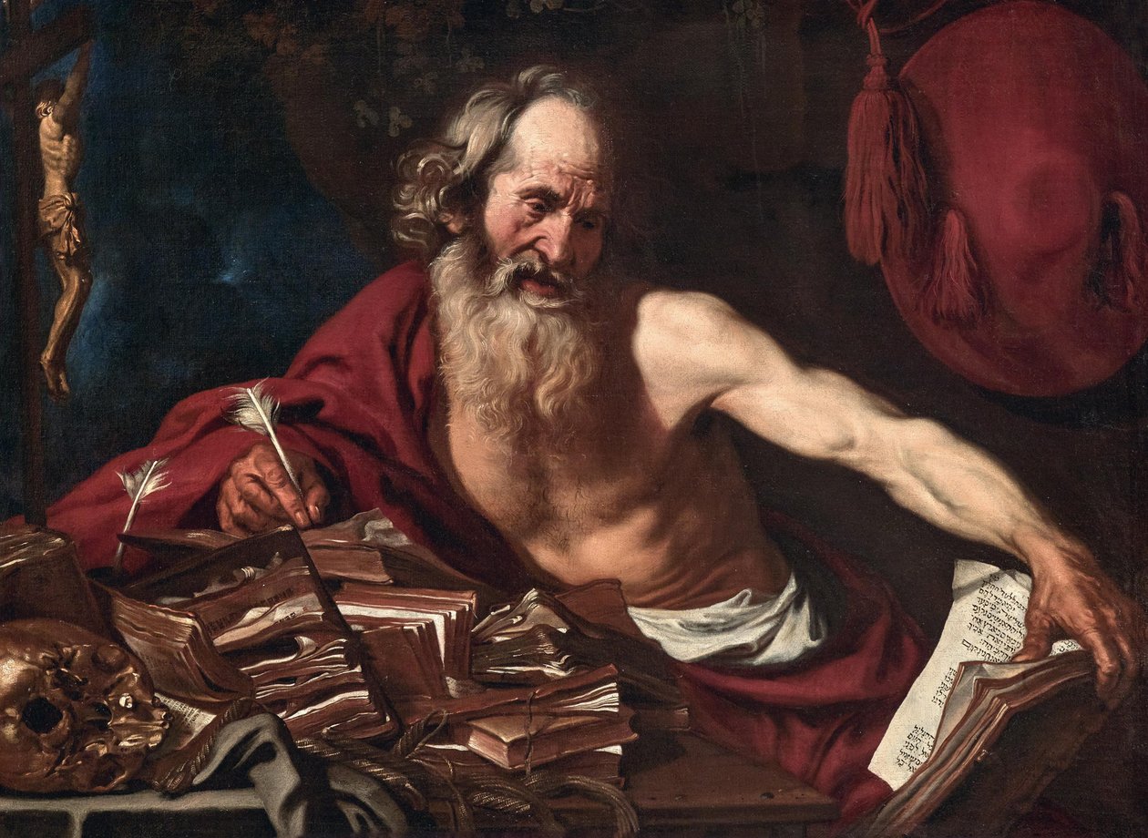 São Jerônimo em sua cela, 1654. de Joost Van de Hamme