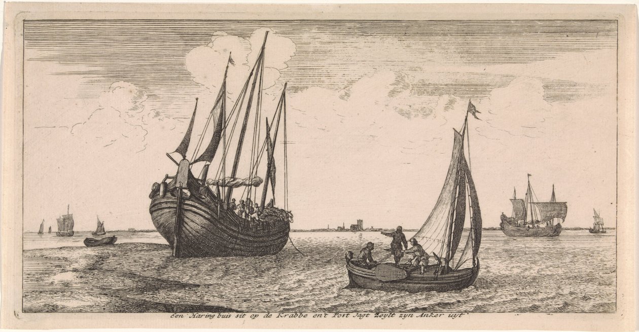 Amarração do barco de correio Postal (título da série) de Joost van Geel