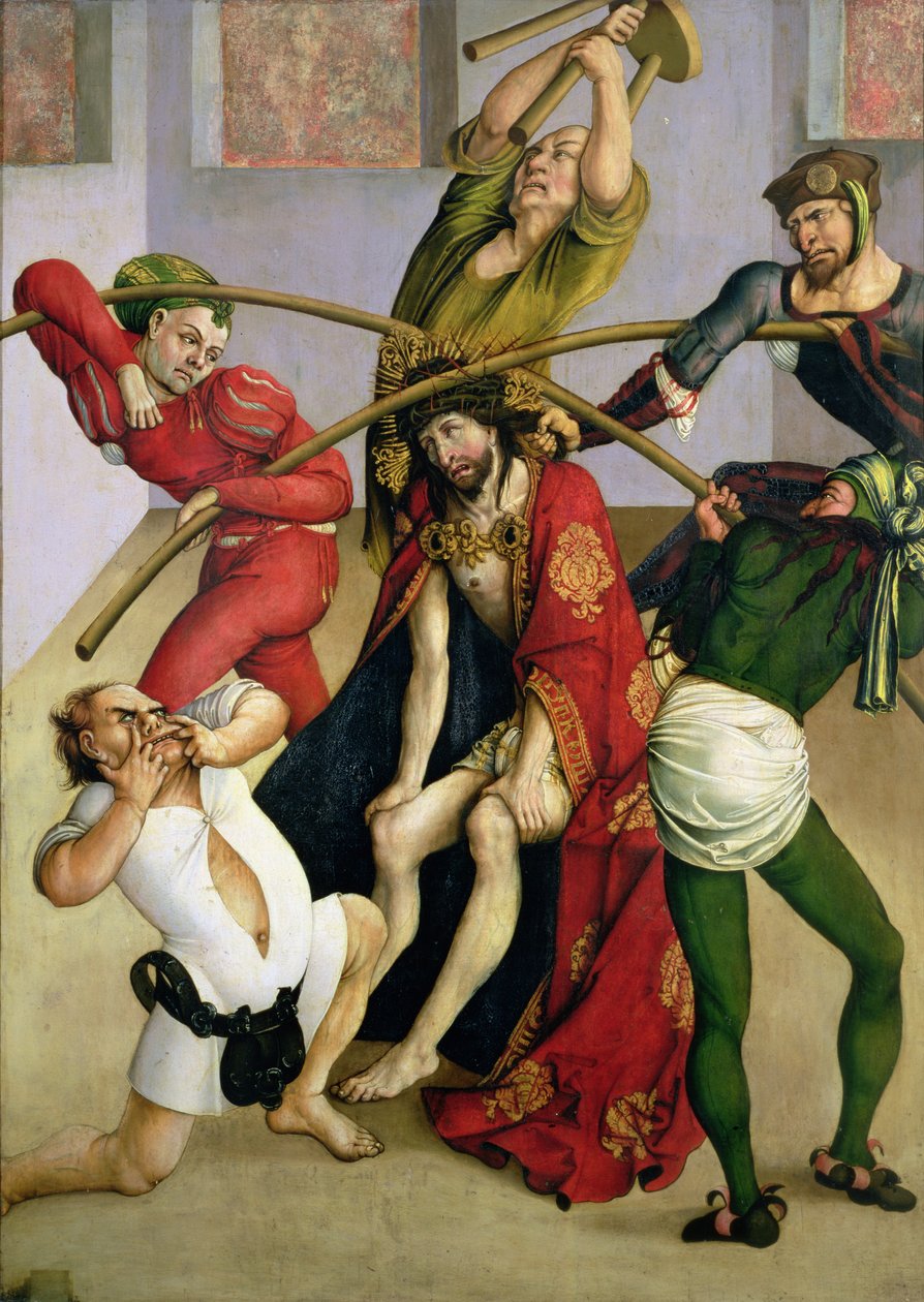 Cristo coroado com espinhos (óleo sobre painel) de Jorg I Breu