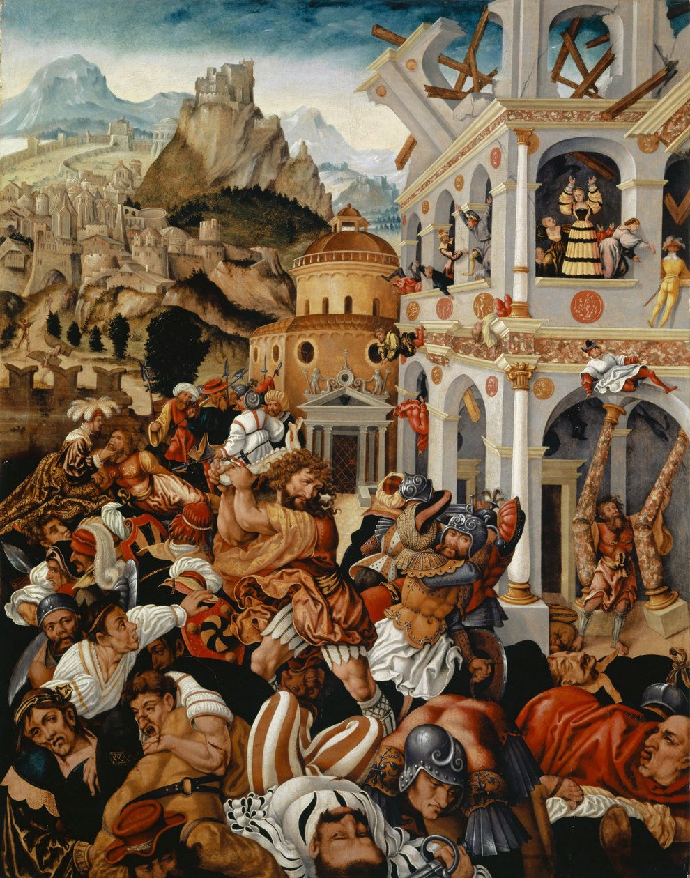 A história de Sansão, c.1525-1530 (óleo sobre painel) de Jorg I Breu