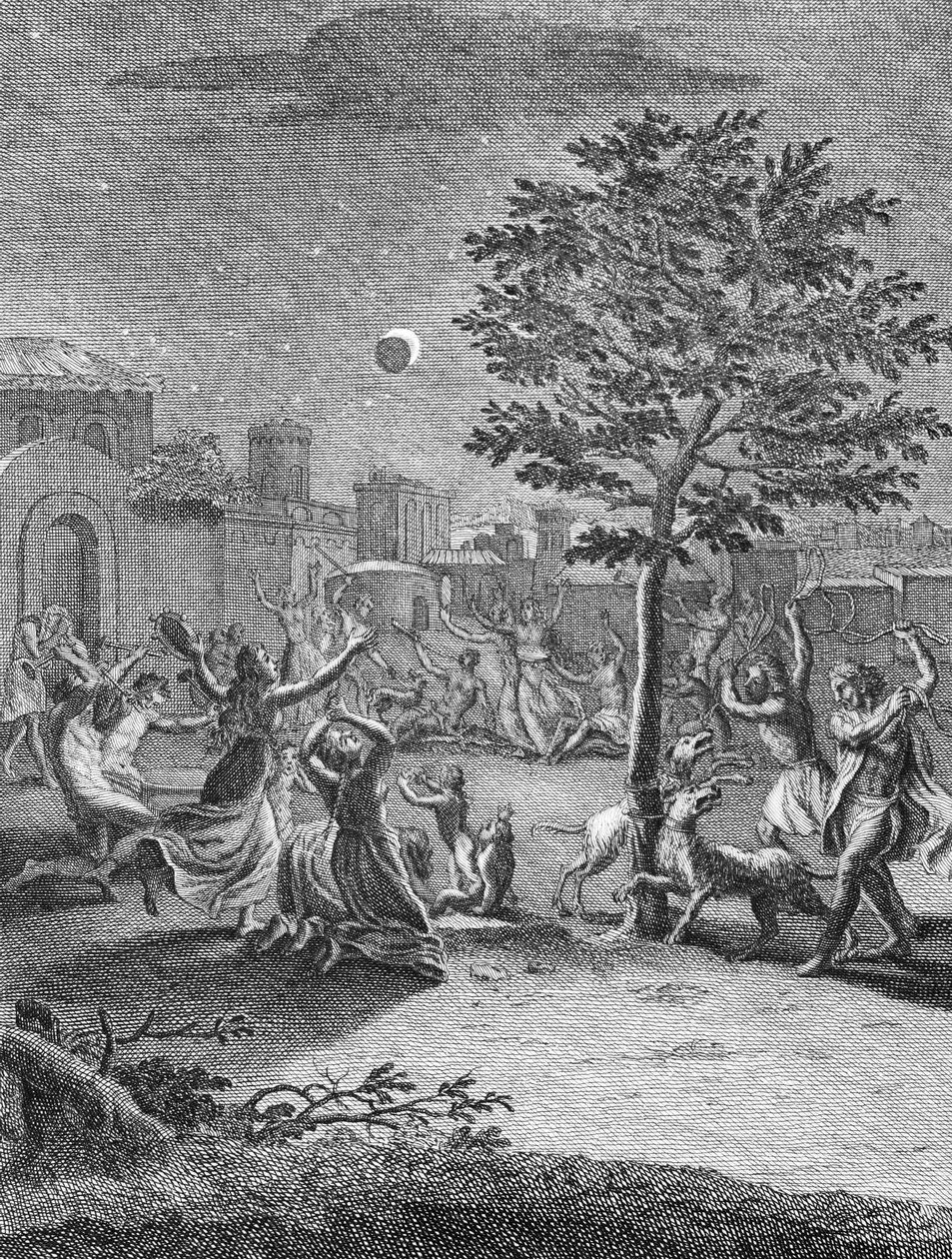 Eclipse da Lua, de &39;Travel History of Southern America&39;, pub. 1752 de Jorge and Ulloa, Antonio de Juan y Santacilia
