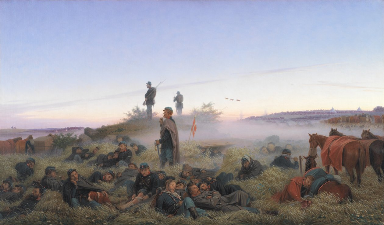 A manhã após a batalha de Isted 25 de julho de 1850 de Jorgen Valentin Sonne