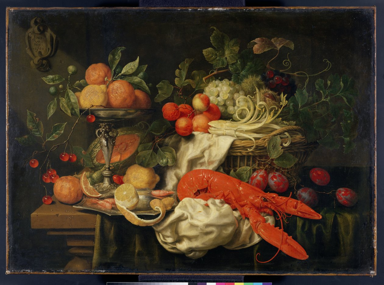 Ainda vida com lagosta, 1660 de Joris van Son