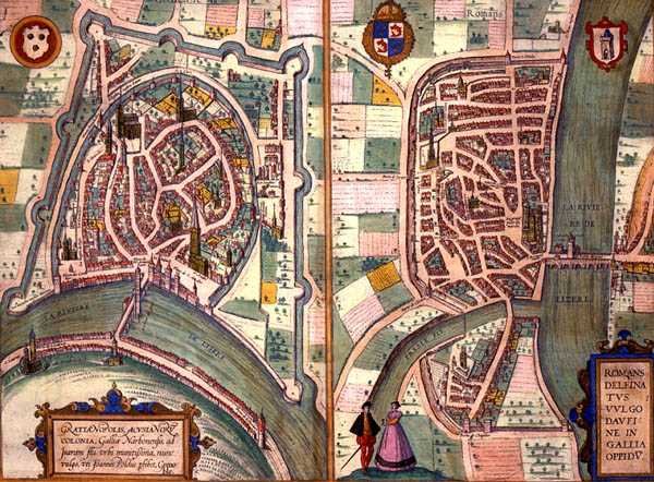 Mapas de Grenoble e Romans-sur-Isere, de 