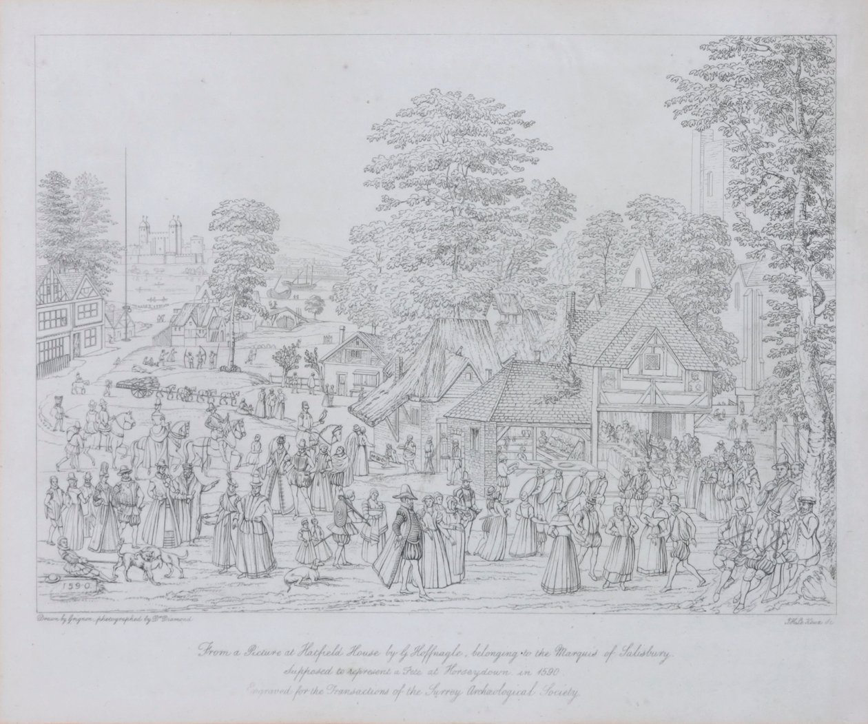 Festa em Horseydown em c.1590 de Joris Hoefnagel