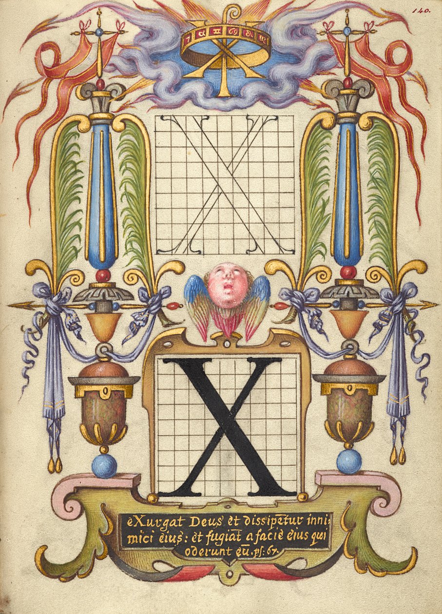 Anleitung zum Konstruieren des Buchstabens X de Joris Hoefnagel