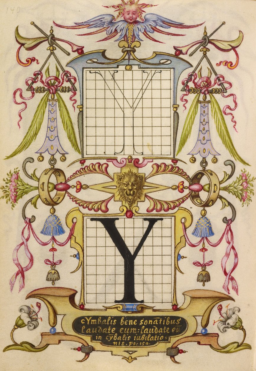 Húngaro - Guia para a construção da letra Y - Google Art Project de Joris Hoefnagel