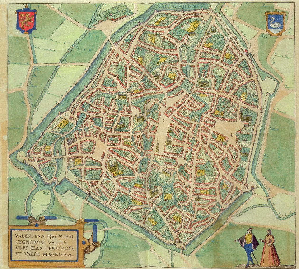 Mapa de Valencia, de &39;Mundo&39; pela Braun (1541-1622) e Franz Hogenbergh (1535-1590) c.1572-1617 de Joris Hoefnagel