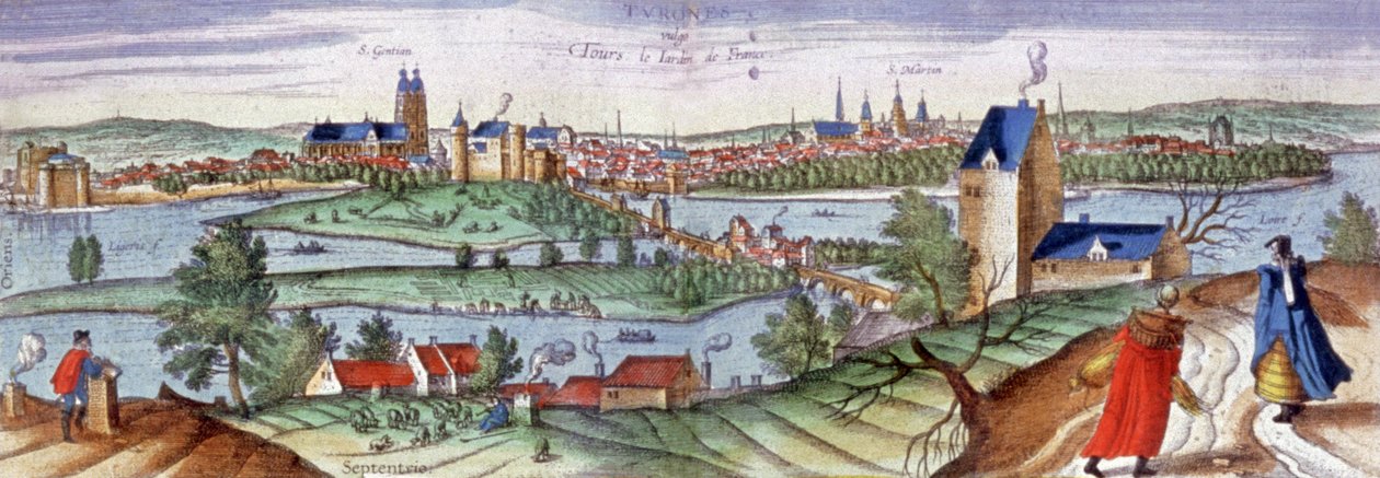 Vista de Tours, c.1561 (gravura) de Joris Hoefnagel