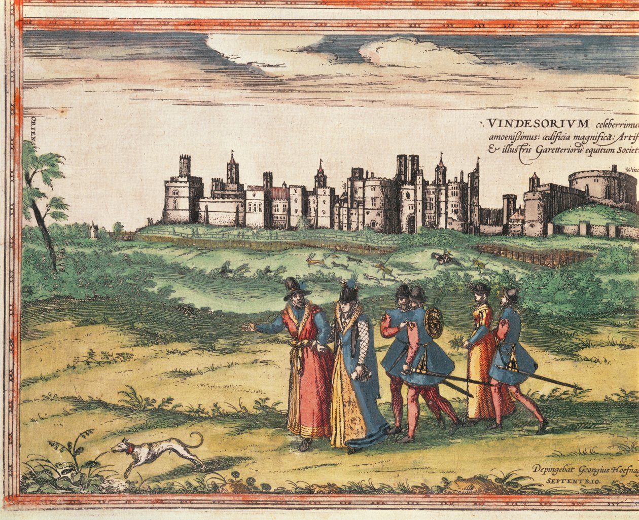 Vista do Castelo de Windsor, de &39;Civitates Orbis Terrarum&39; por Georg Braun (1541-1622) e Frans Hogenberg (1535-90) 1599 de Joris Hoefnagel