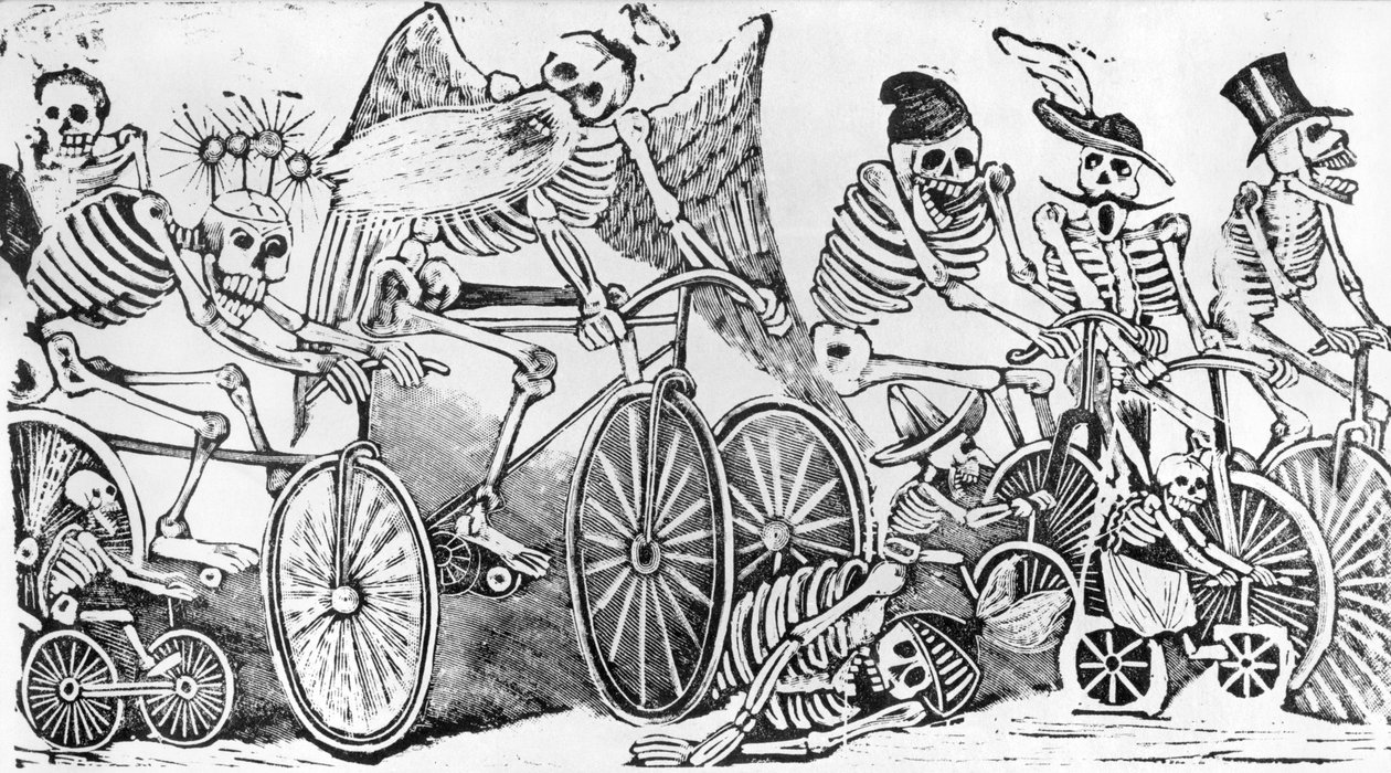 Calavera do século XX (gravura em zinco) de José Guadalupe Posada
