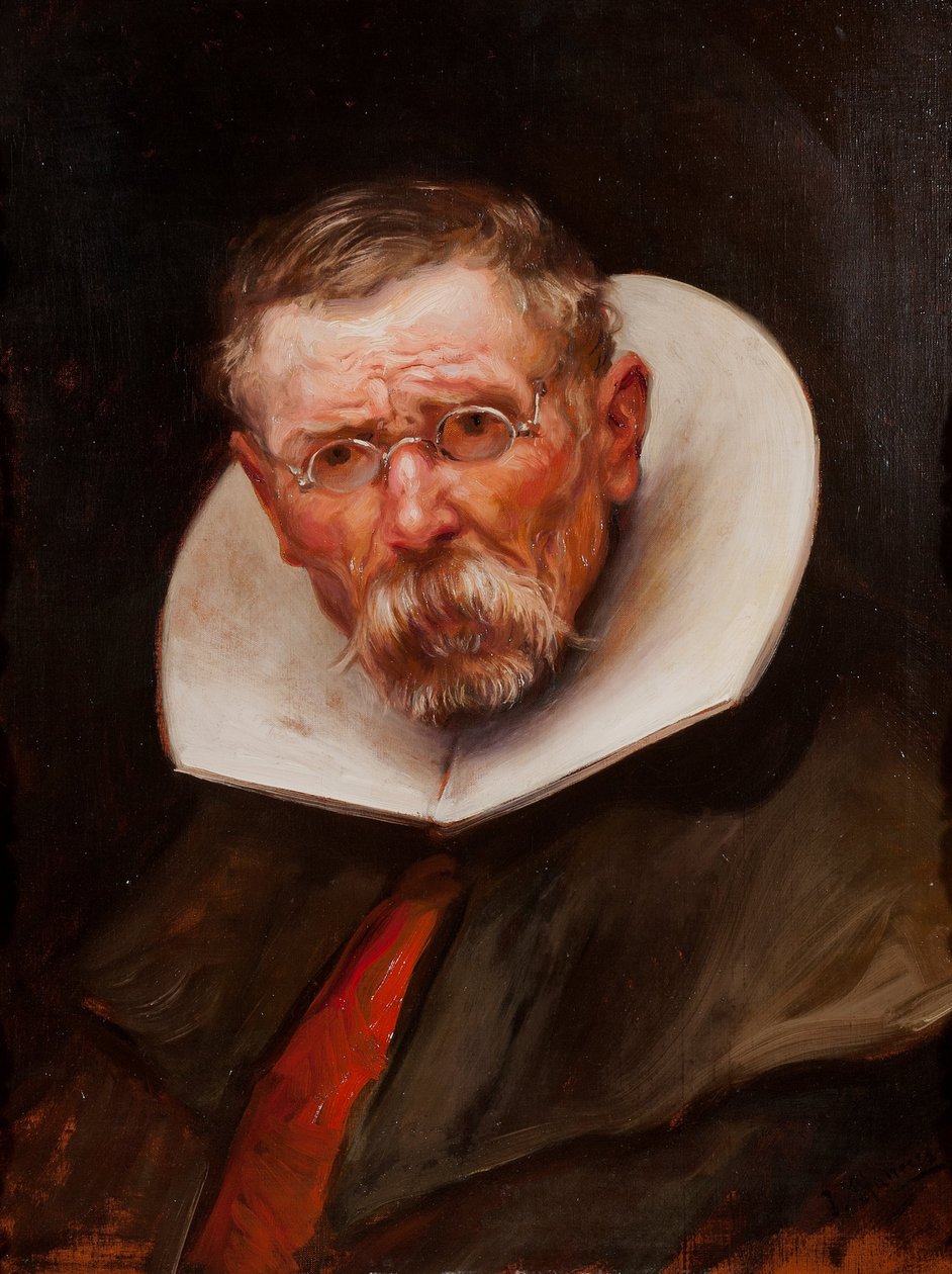 Retrato de um homem idoso vestido no estilo do reinado de Filipe III de José Llaneces