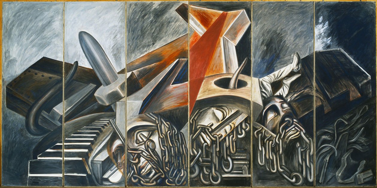 Bombardeiro e tanque de mergulho, 1940. de José Clemente Orozco