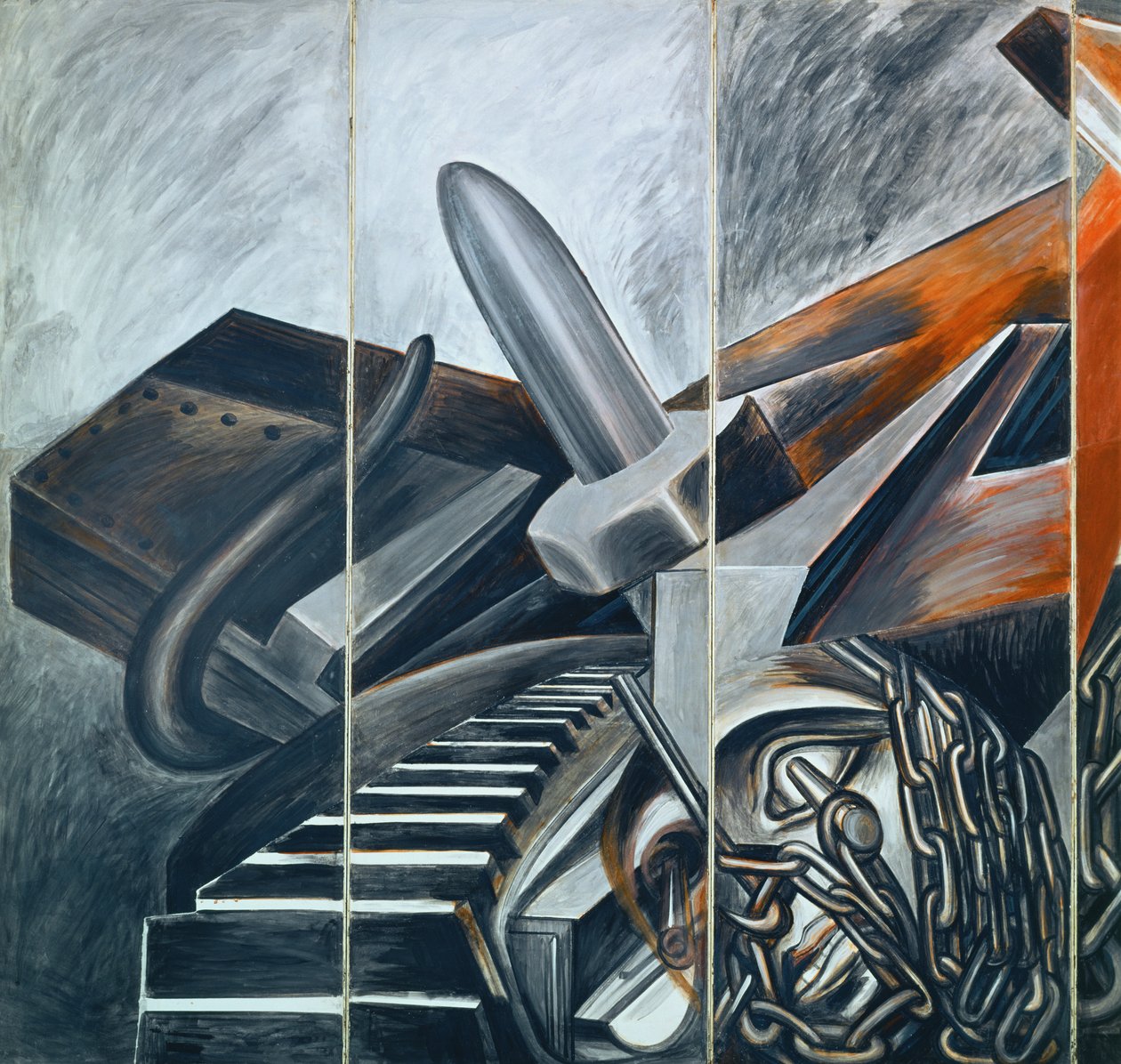Bombardeiro e tanque de mergulho de José Clemente Orozco