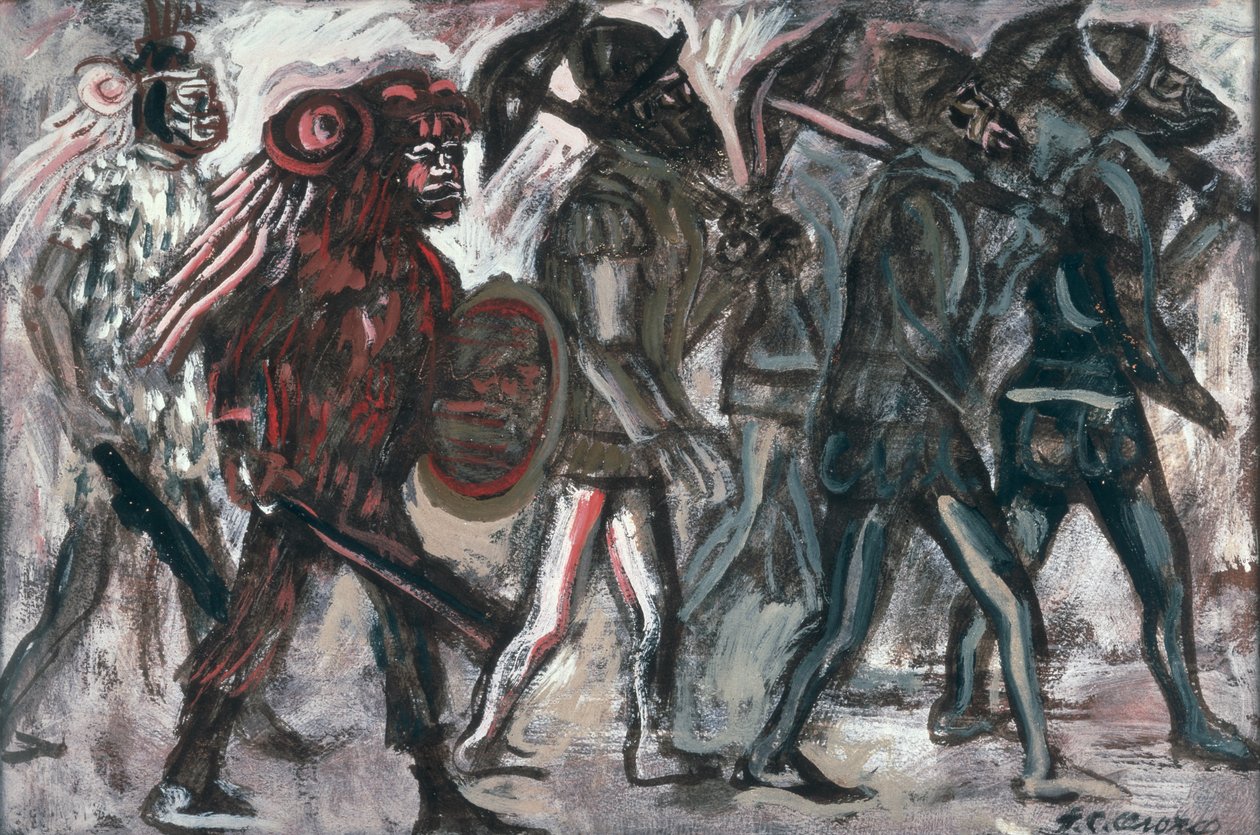 Os Teules, c.1945 (guache sobre papel) de José Clemente Orozco