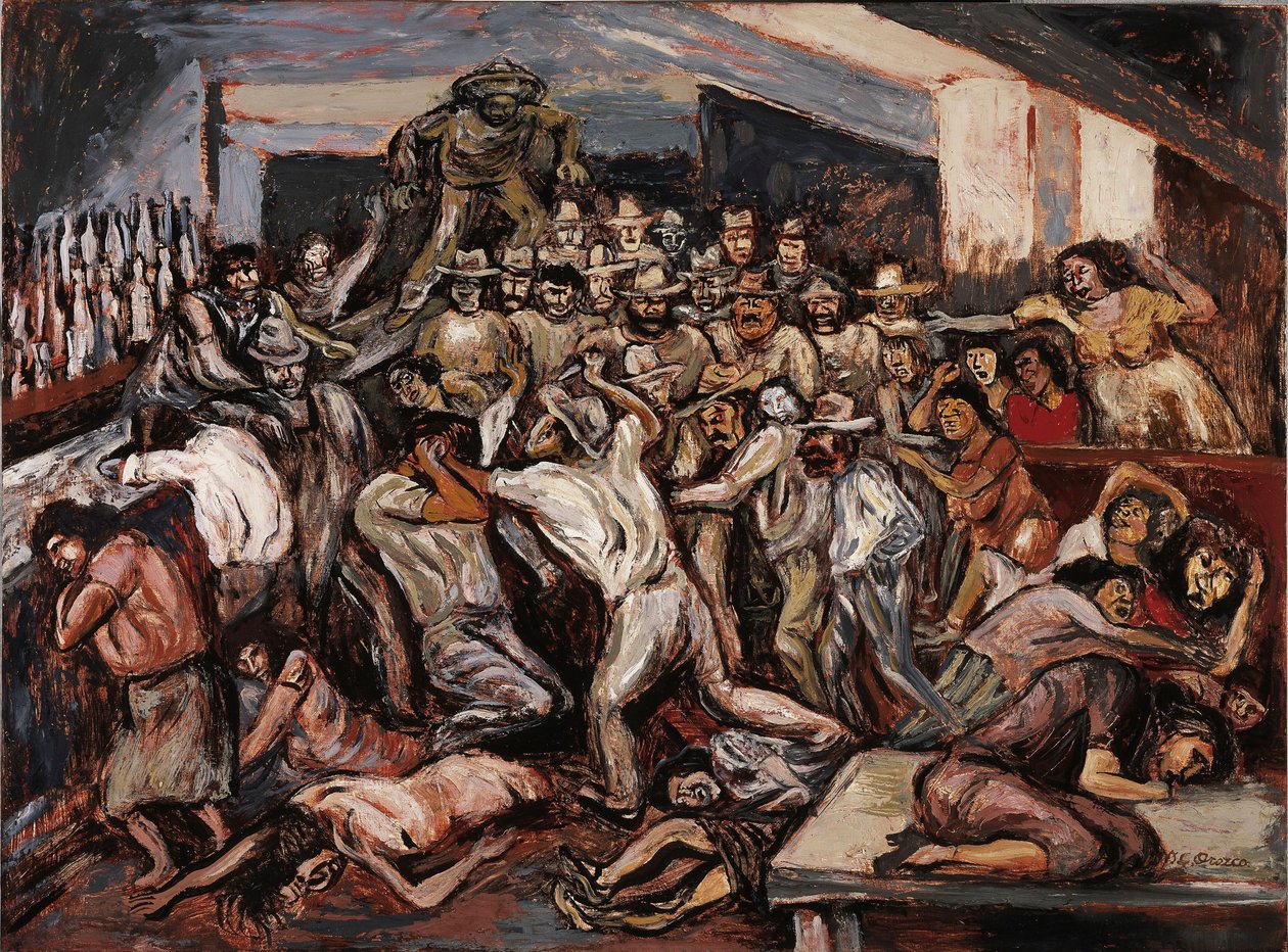 Briga em um cabaré, 1944. de José Clemente Orozco