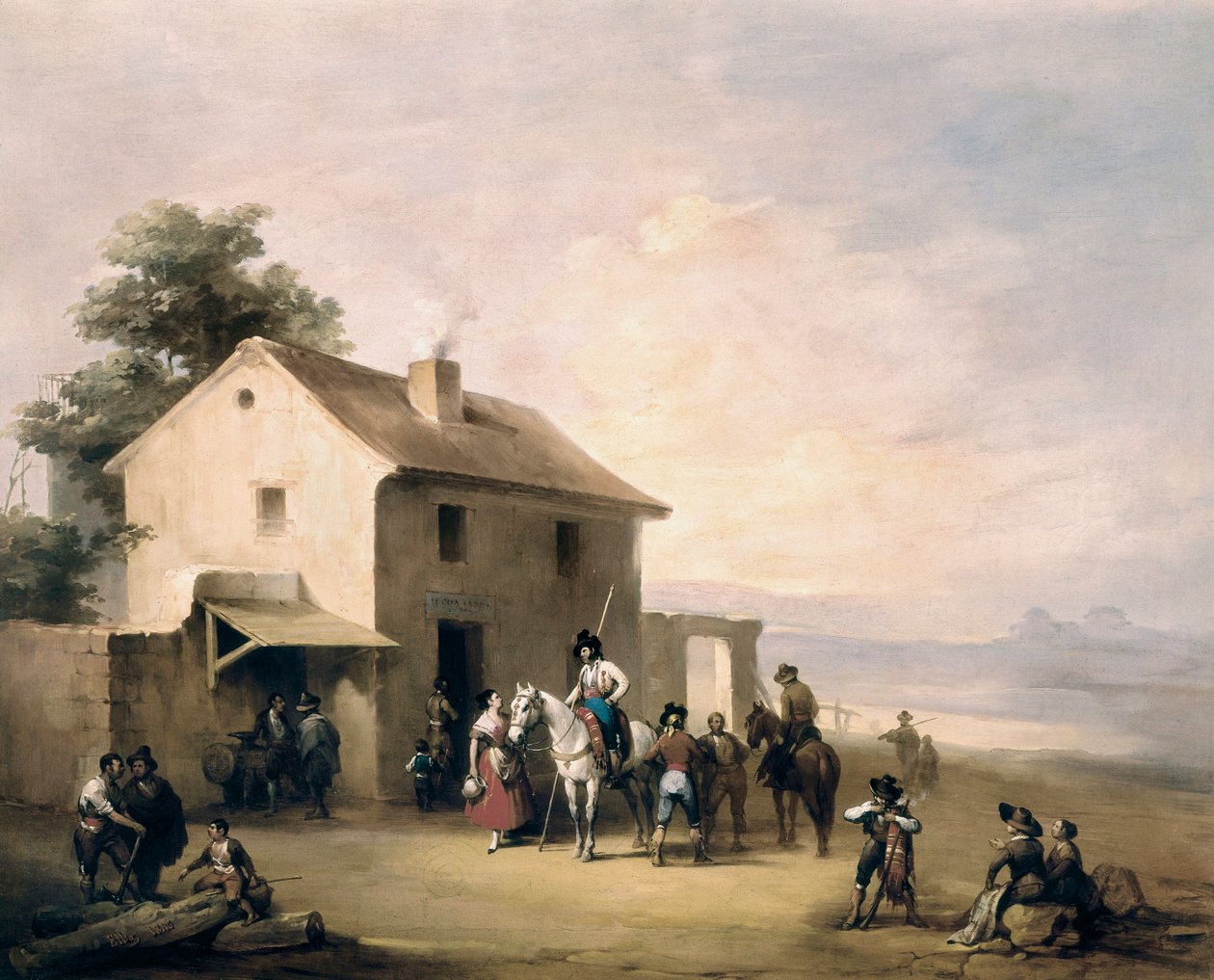 Country Inn. Pintura por Jose ELBO (1804-1844) de José Elbo