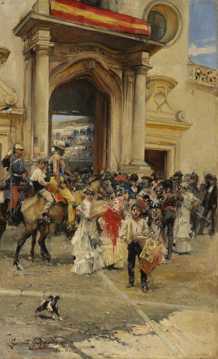 Fora da Praça de Touros, c.1880 de José García Ramos