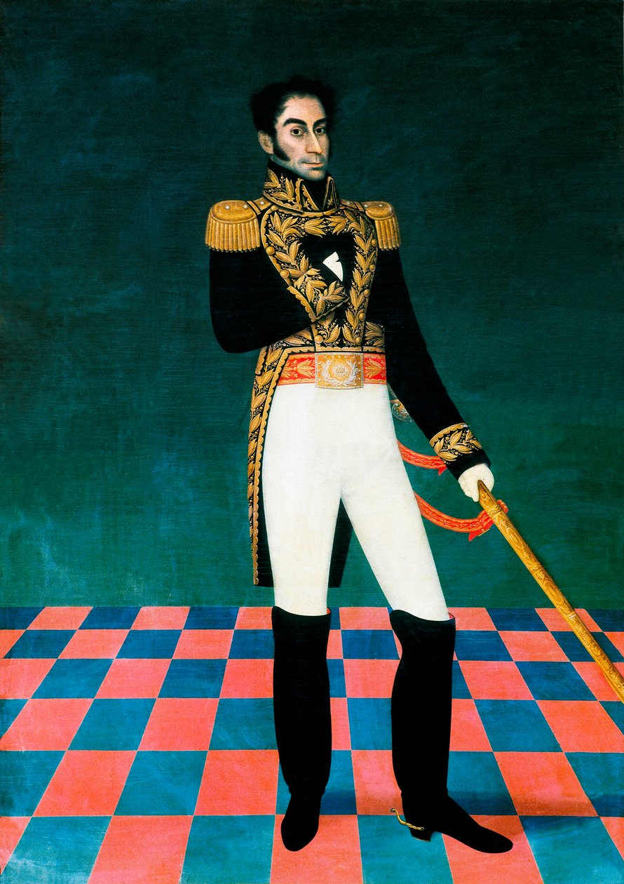 Retrato do político e soldado venezuelano Simón Bolívar (1783-1830). Pintura de José Gil de Castro (1785-1841). século 19. Casa da Liberdade, Sucre, Bolívia. de José Gil de Castro