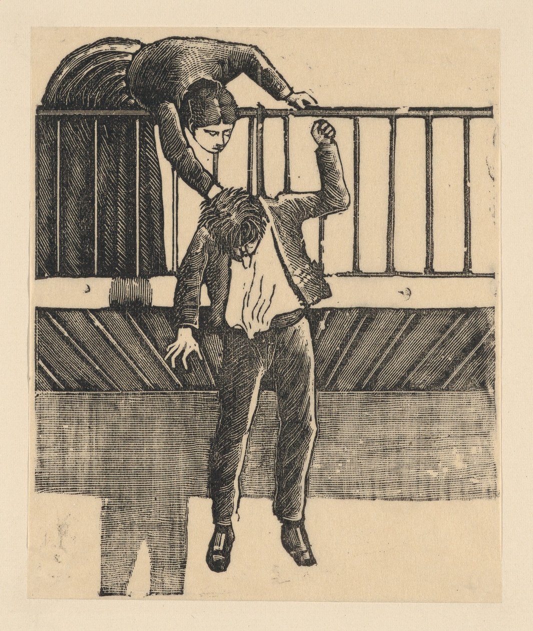 Uma mulher descobrindo um homem que se suicidou ao enforcar-se num baile..., ca. 1900-1910. de José Guadalupe Posada