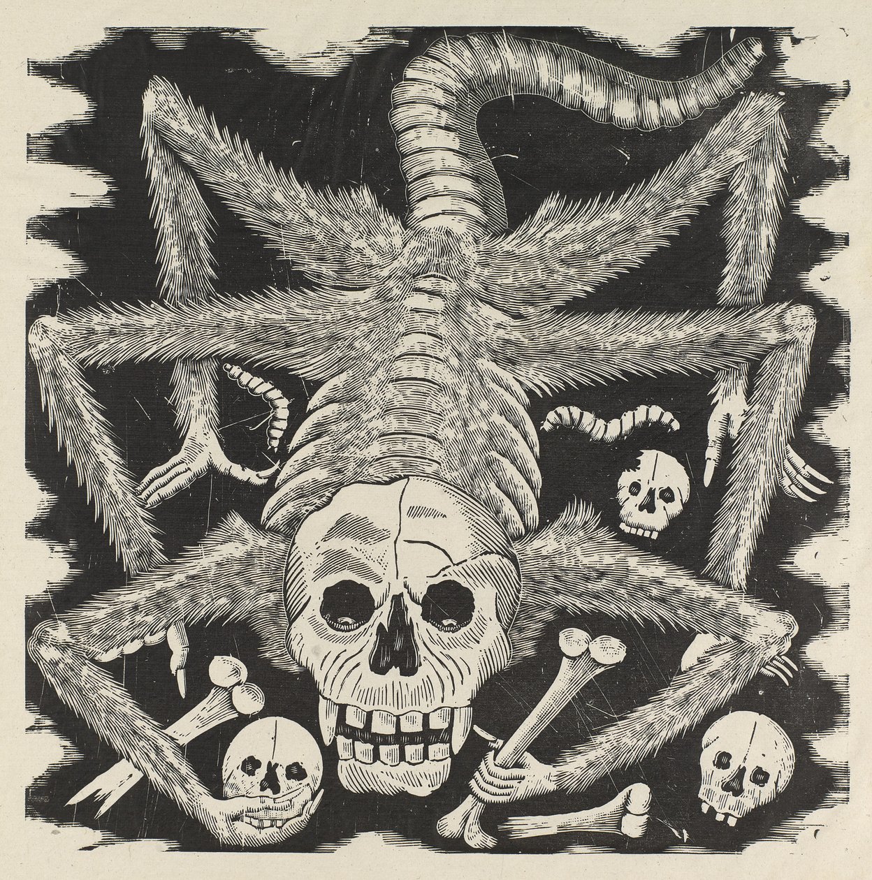 Calavera huertista, c.1914, impresso em 1930 (foto-relevo gravura com gravura) de José Guadalupe Posada