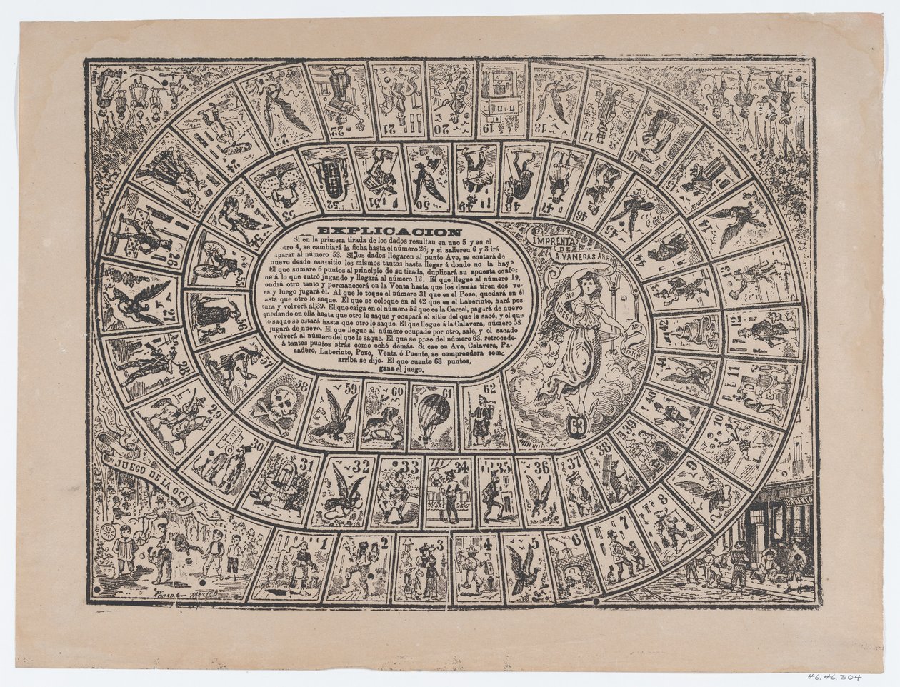 Jogo do Ganso, c. 1900-1910., c. 1900-1910. de José Guadalupe Posada
