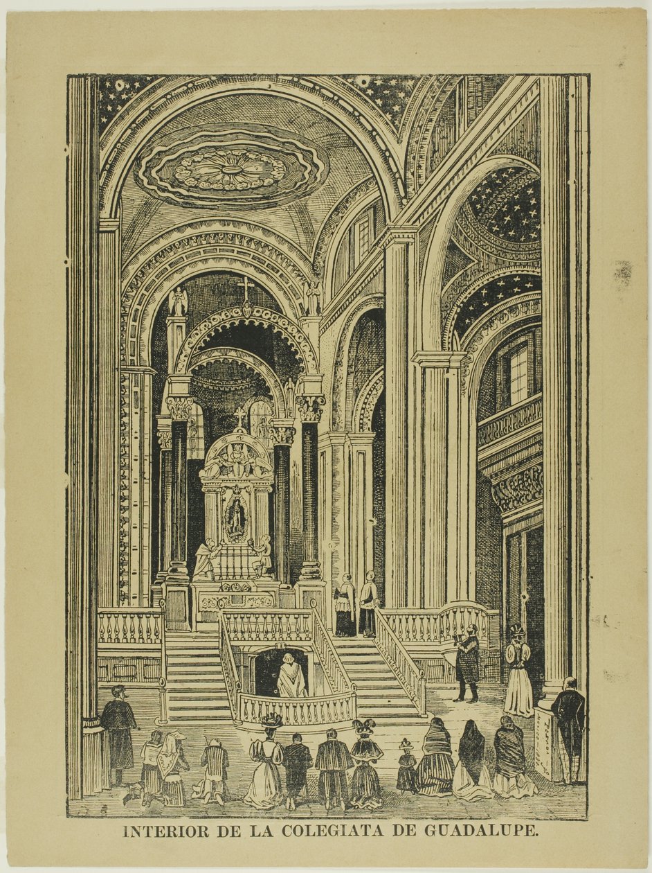 Interior da Igreja Colegiada de Guadalupe de José Guadalupe Posada