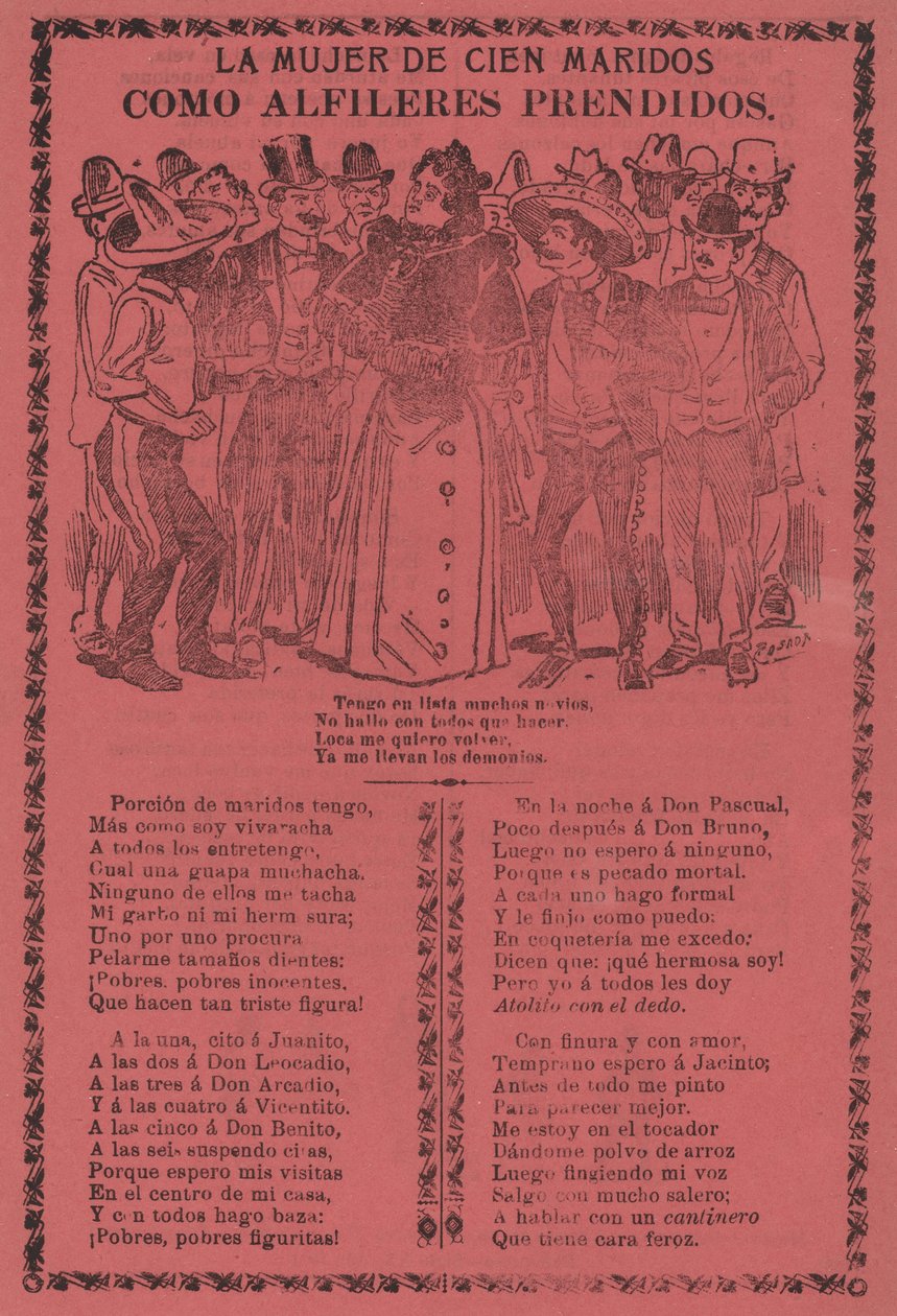 A Mulher de Cem Maridos - Como Pins em de José Guadalupe Posada