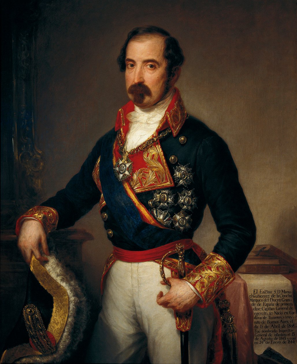 Retrato de Manuel Gutierrez de la Comcha i Irigoyen (1808-1874), Marquês del Duero de José Gutiérrez de la Vega