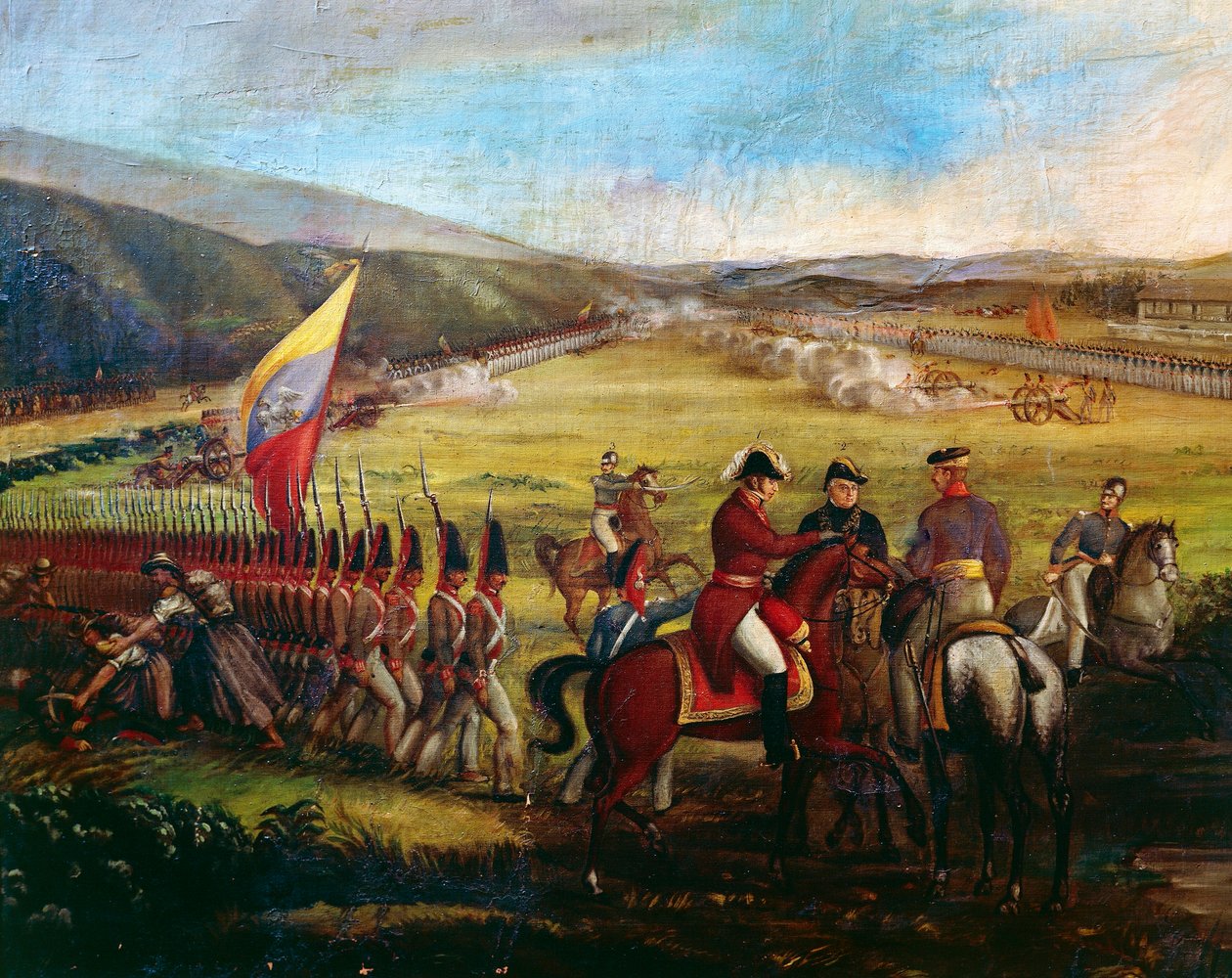 Tropas do General Narino, companheiro de Bolívar, durante a Batalha de Calibio, pintura de José Maria Espinosa (1796-1883). Colômbia de José María Espinosa Prieto