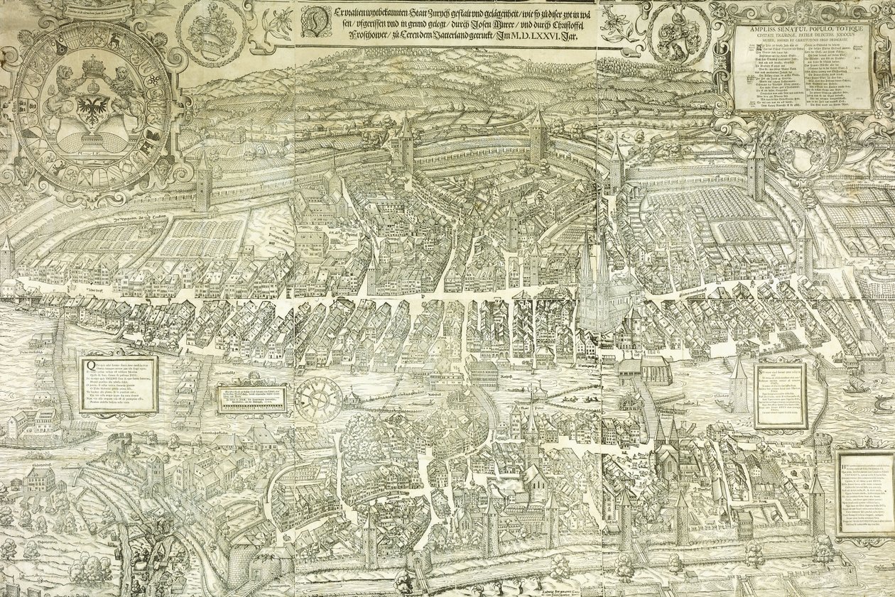 A View-Plan of Zurich, 1576 de Jos Murer