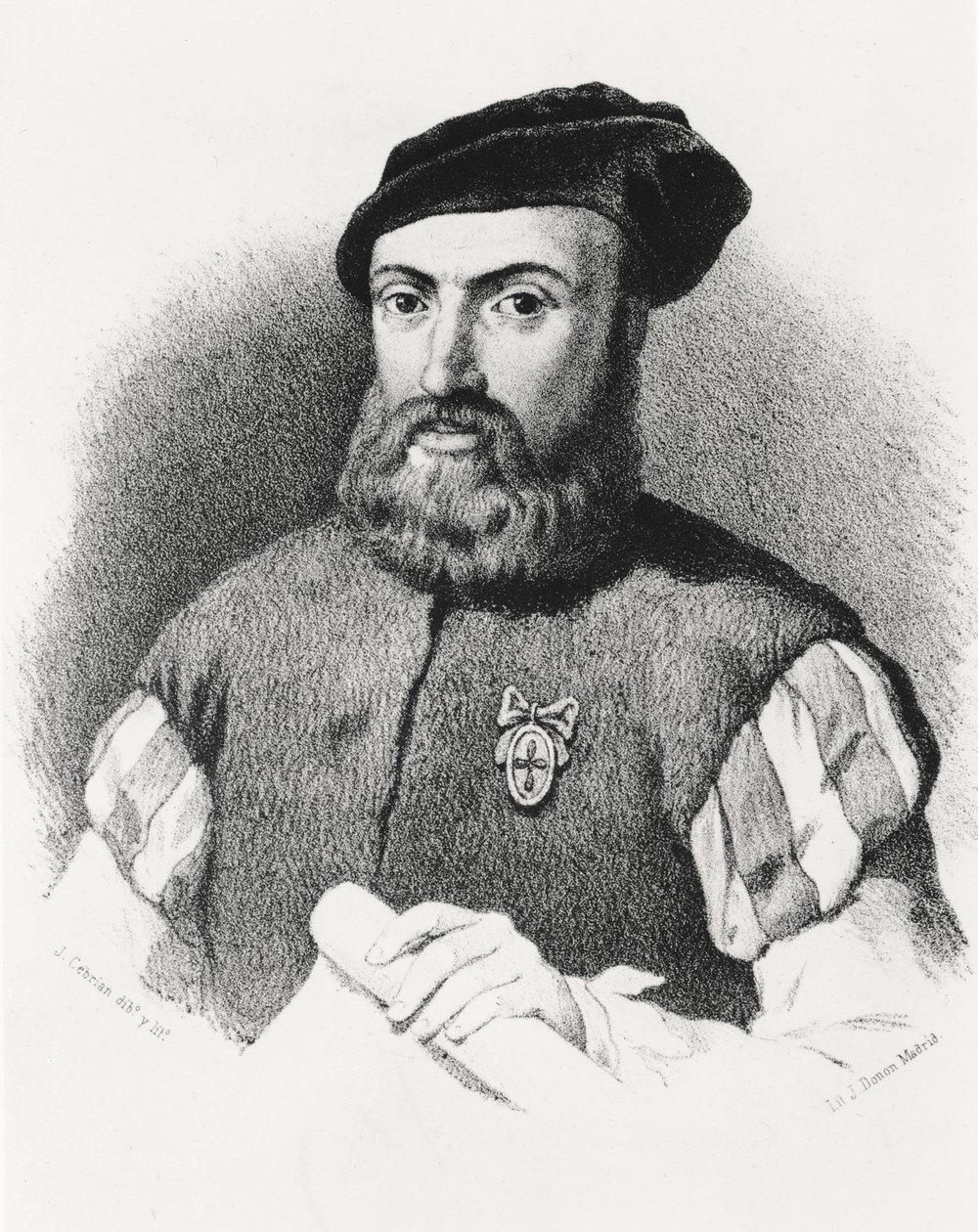 Fernão de Magalhães (c.1480-1521) (litografia) de Jose Cebrian Garcia