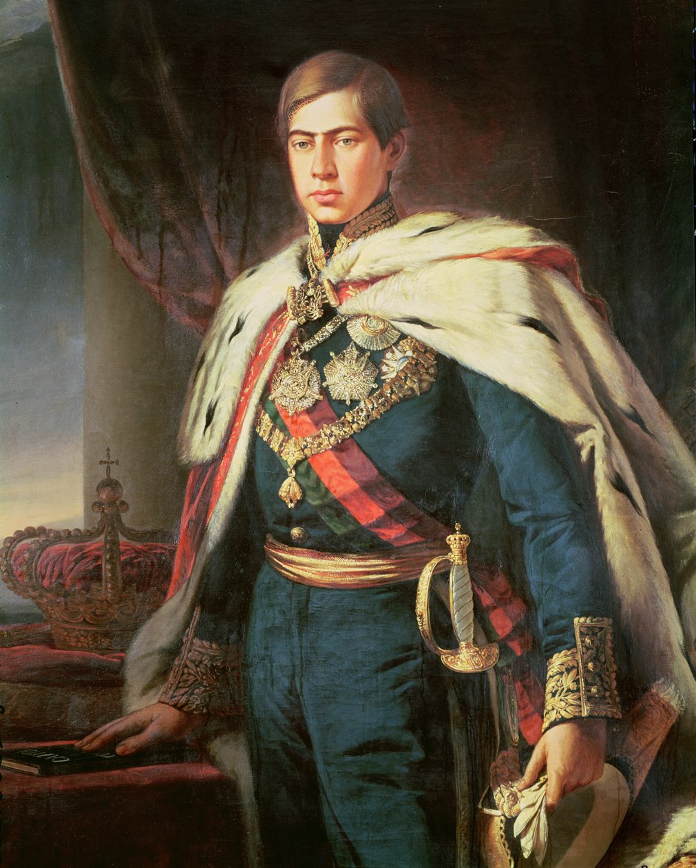 Rei Pedro V (1837-61) de Portugal (detalhe) de Jose Rodrigues