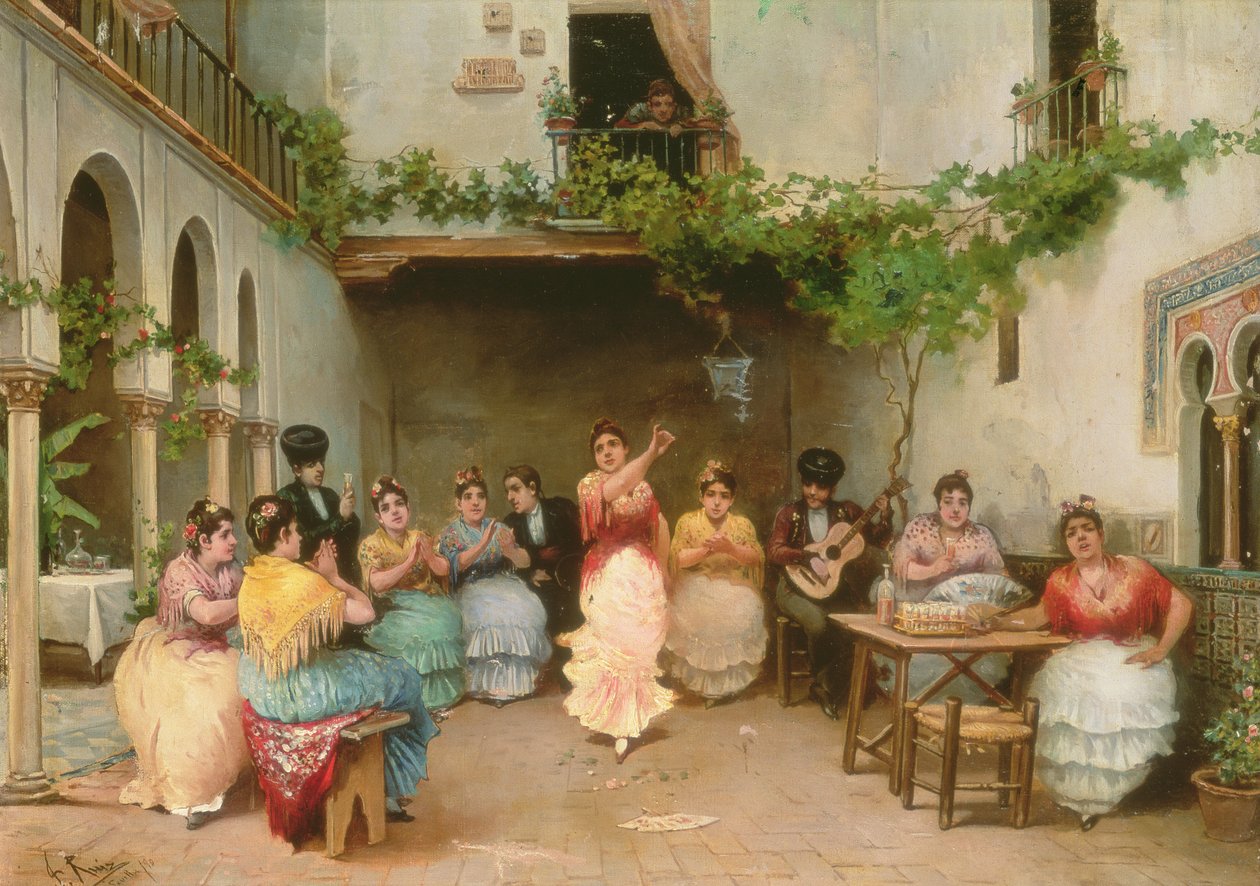 Juntando-se ao Dançarino Espanhol em Sevilha de Jose Ruiz Blasco