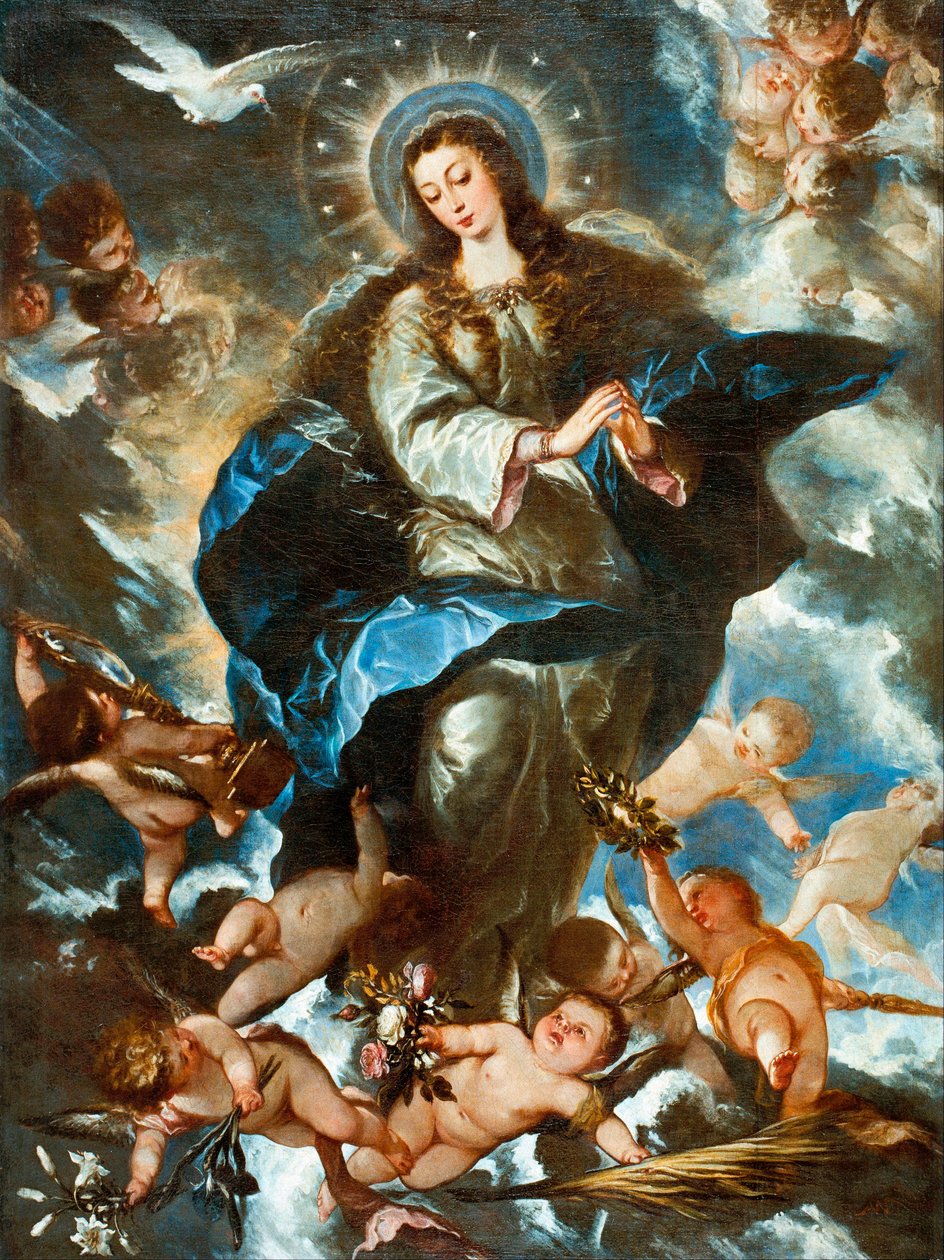 A Imaculada Conceição - Pintura de José Antolinez (1635-1675) - 1666 - Óleo sobre tela - 196x145 - Museu Nacional d