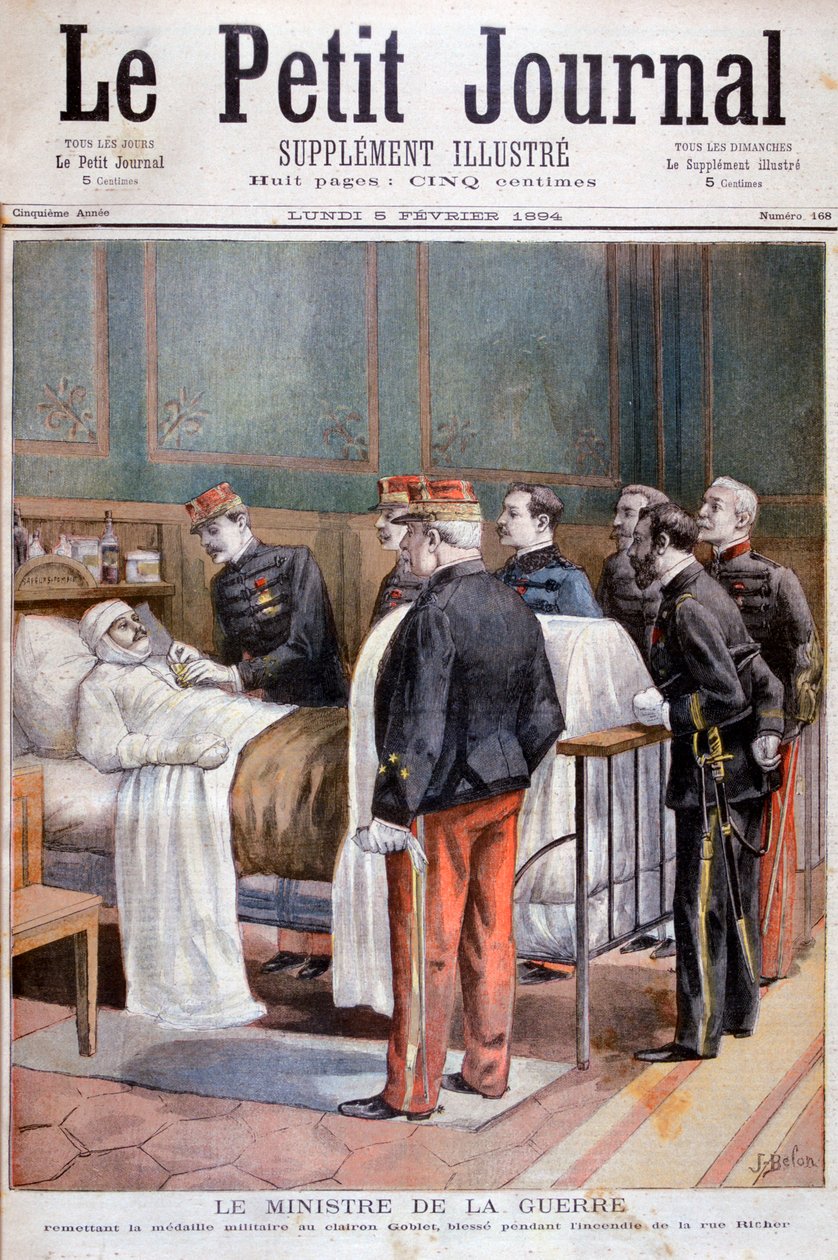 O Ministro da Guerra francês dando uma decoração militar, 1894 de Jose Belon