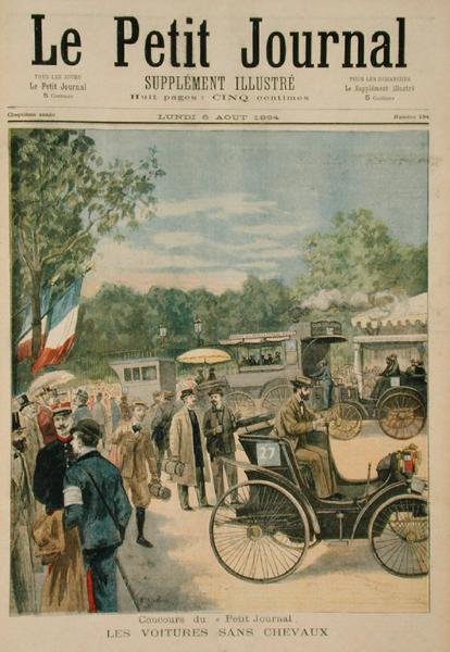 The Horseless Carriages, capa do Le Petit Journal, 6 de agosto de 1894 de Jose Belon