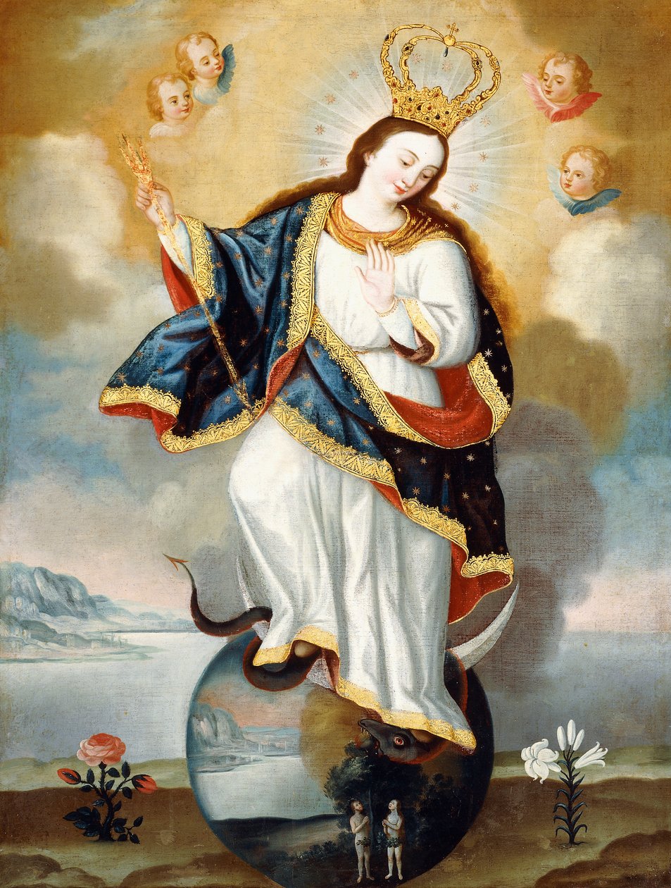 Virgem apocalíptica de Quito, c.1775 (óleo sobre tela) de Jose Cortez de Alcocer