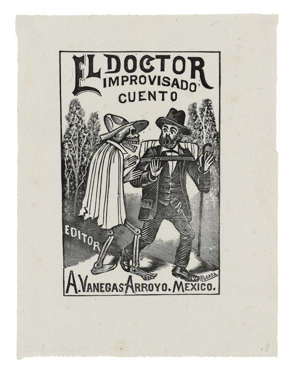 The Improvised Doctor Tale, c.1888-1913, impresso em 1942 (gravura) de José Guadalupe Posada