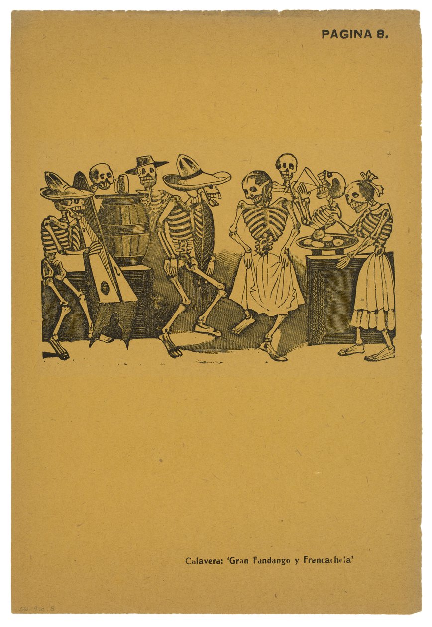 El jarabe de ultratumba, c.1910, impresso em 1943 (gravura em foto-relevo com gravura) de José Guadalupe Posada