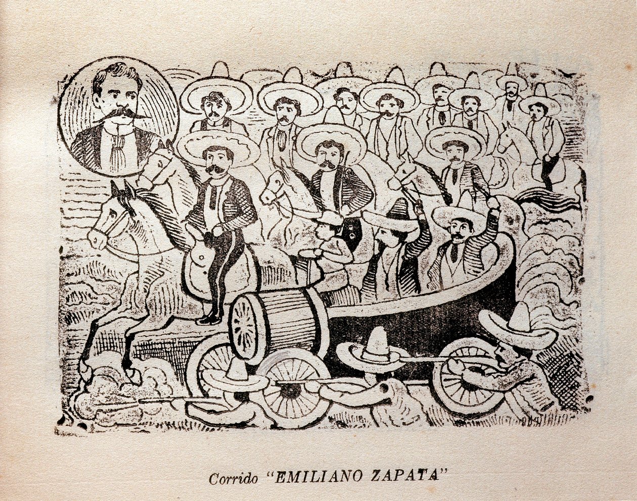 México. Revolução Mexicana "Corrido Emiliano Zapata" (gravura) de José Guadalupe Posada
