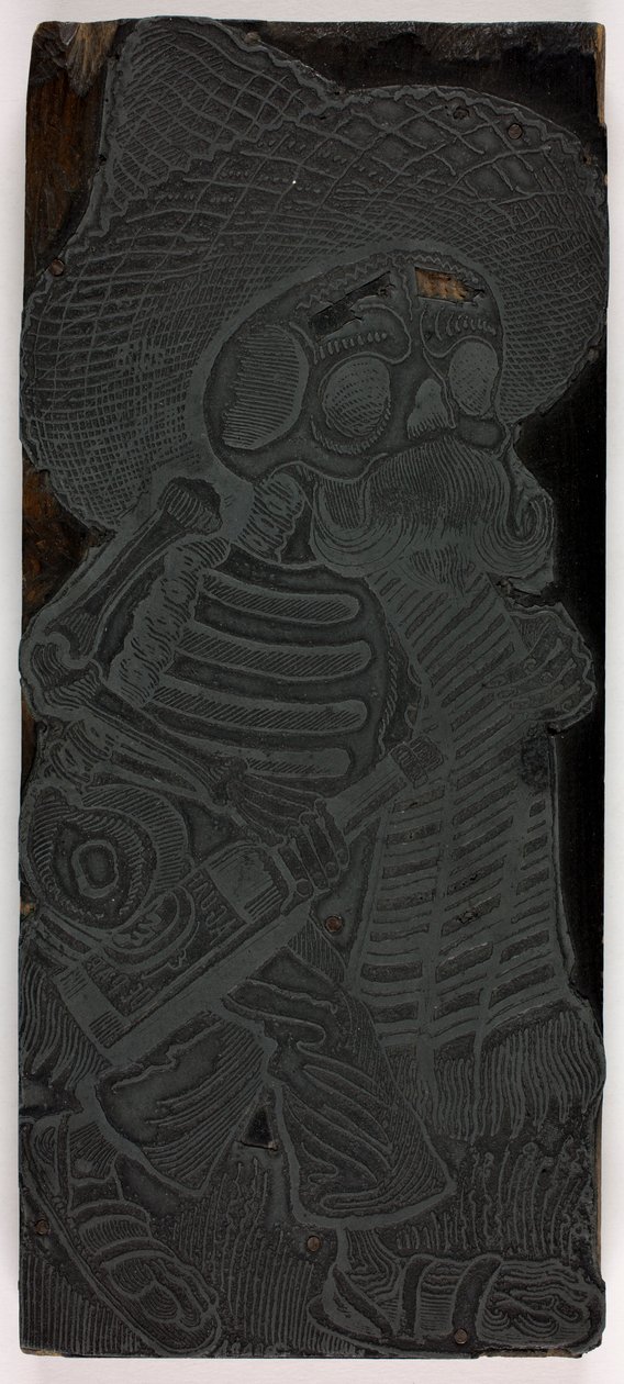 Bloco de impressão para Calavera das massas, n.º 2 de José Guadalupe Posada