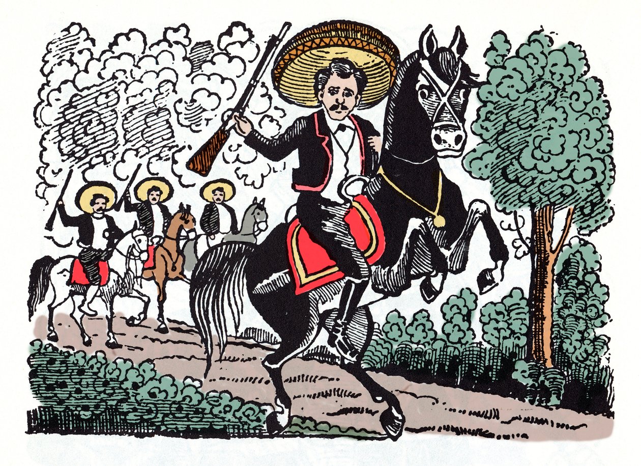 Romero Macario - A Revolução Mexicana (1910-1920) Xilografia de José Guadalupe Posada (1852-1913) de José Guadalupe Posada