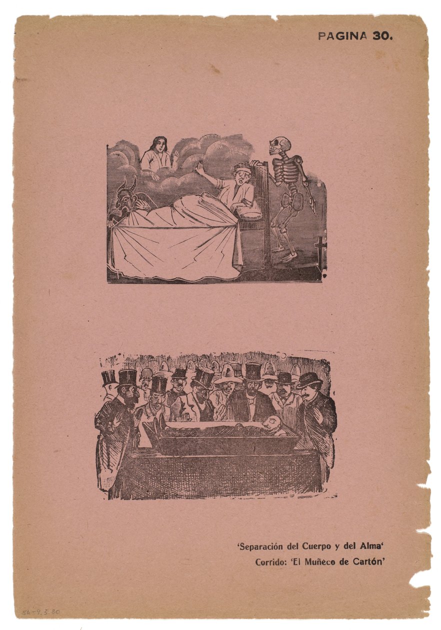 Separação de corpo e alma (gravura) de José Guadalupe Posada
