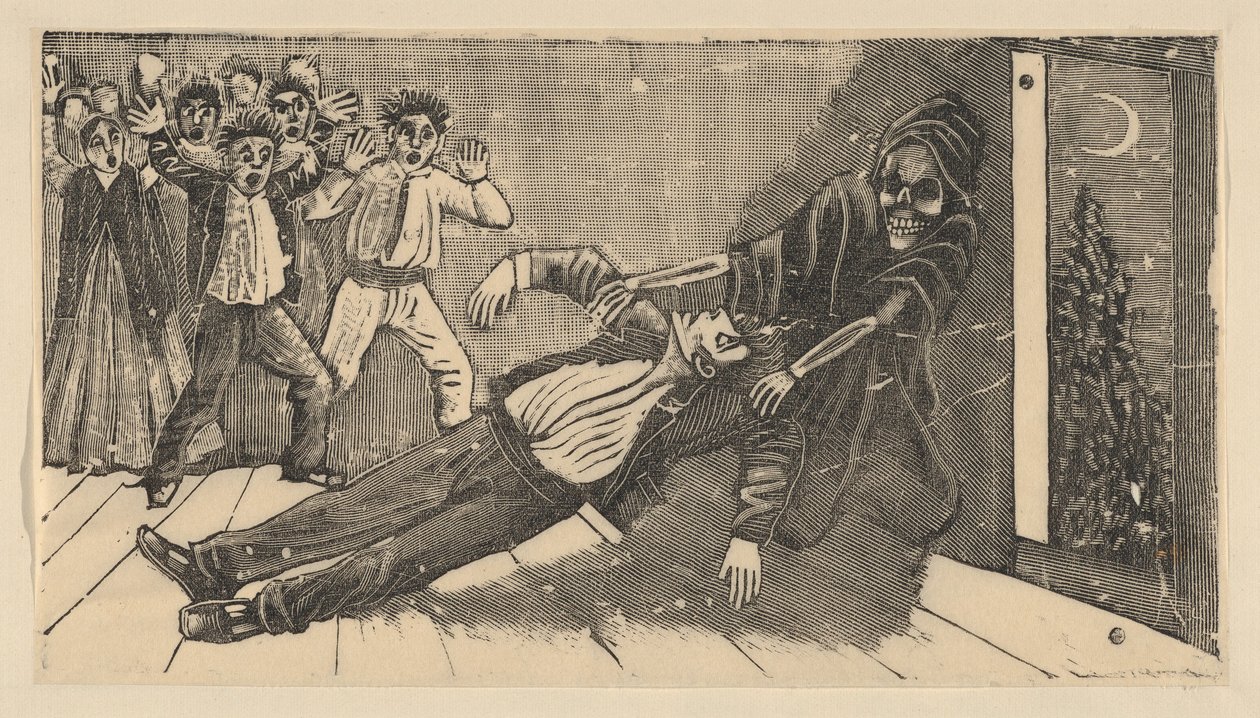 A aparição do fantasma de Don Juan Manuel a Pachita la Alfajorera de José Guadalupe Posada