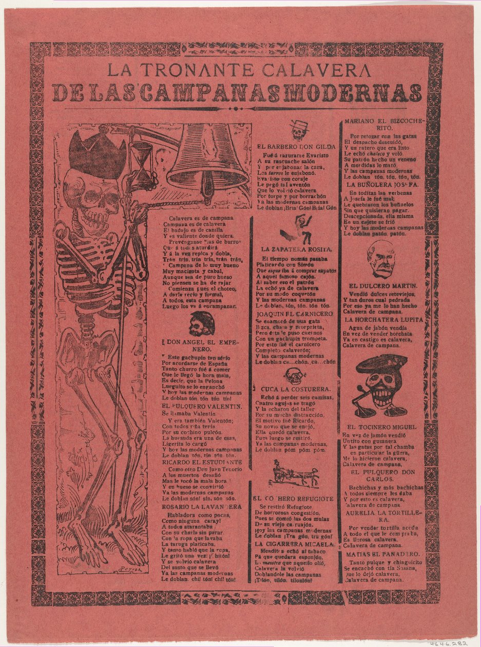 Das donnernde Skelett der modernen Glocken de José Guadalupe Posada