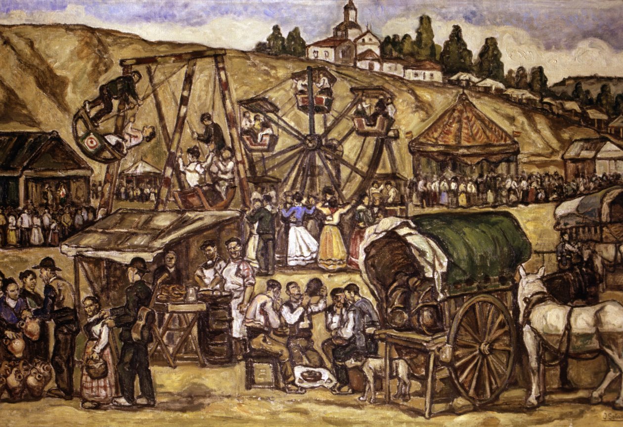 Feira em San Isidro Meadows, Madrid de Jose Gutierrez Solana